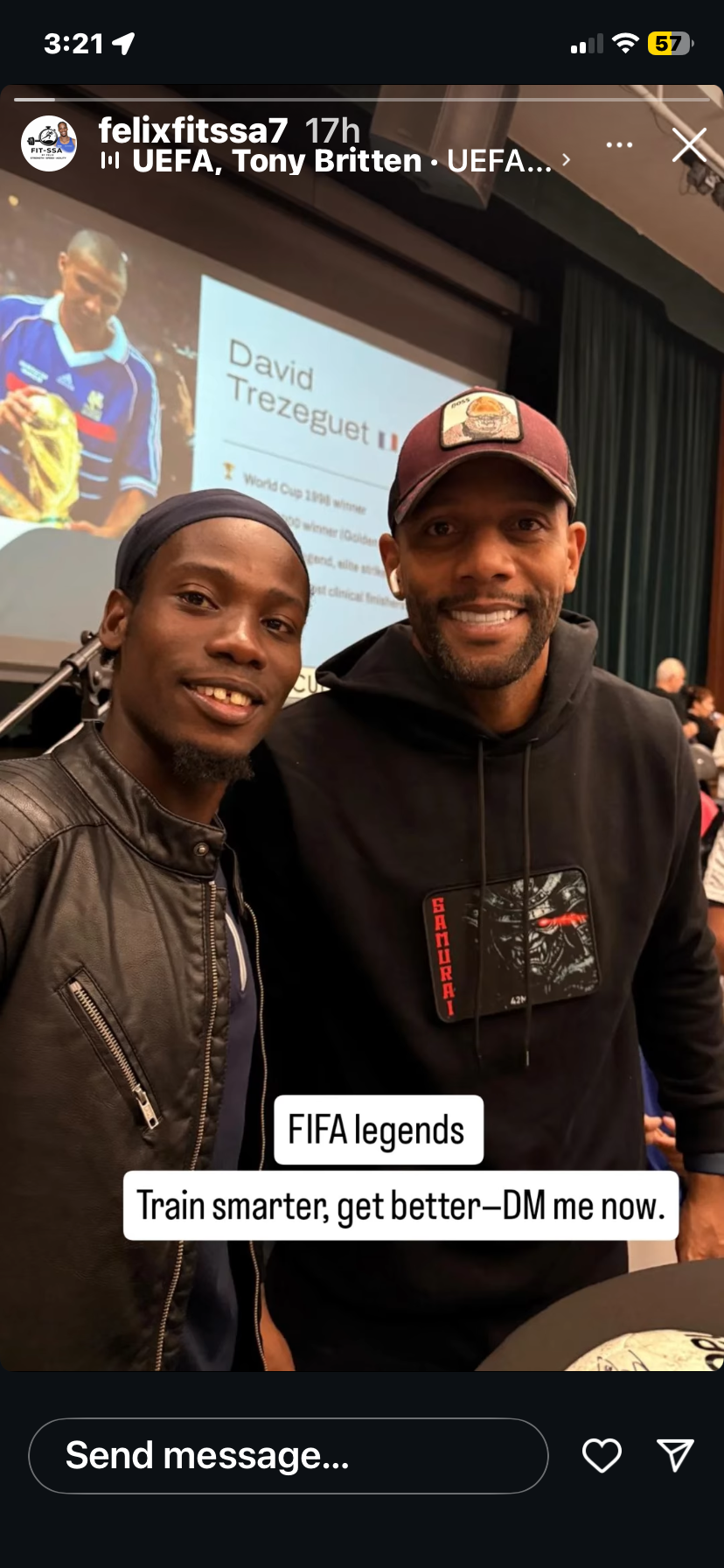 Felix with FIFA legend David Trezeguet